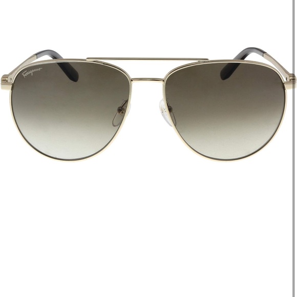 NWTs Salvatore Ferragamo Aviator Sunglasses SF157S 717 Gold Havana 60mm 157 - Picture 4 of 7